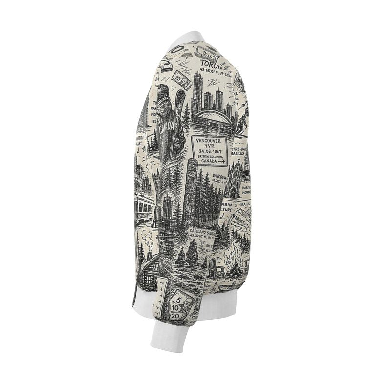 'THE GREAT WHITE' Mens Reversible Silk Bomber Jacket