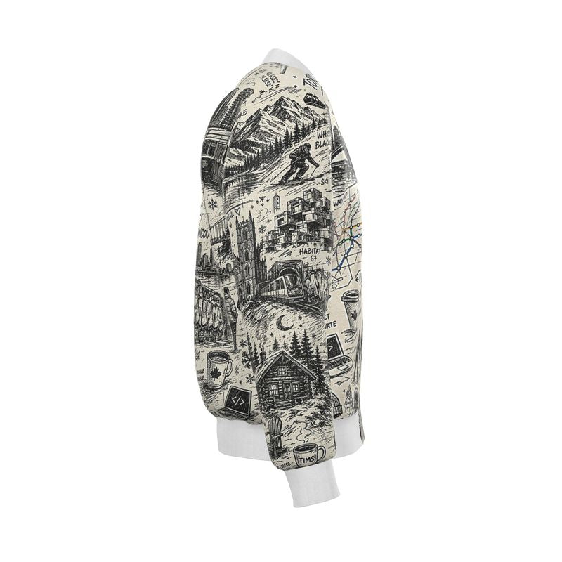 'THE GREAT WHITE' Mens Reversible Silk Bomber Jacket
