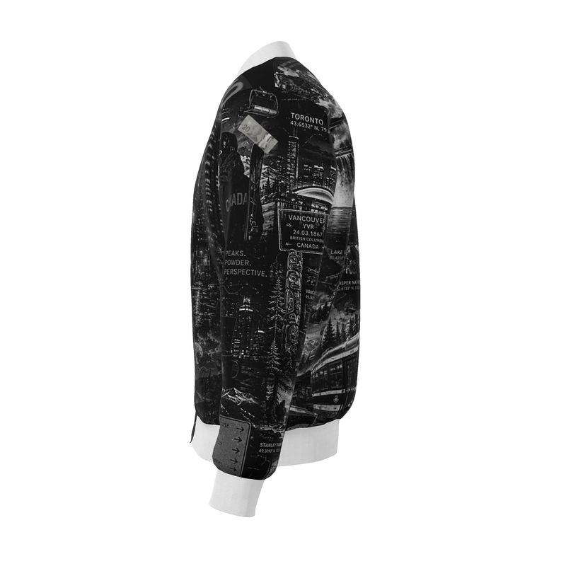 'THE GREAT WHITE' Mens Reversible Silk Bomber Jacket