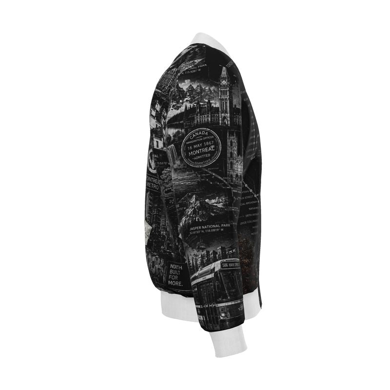 'THE GREAT WHITE' Mens Reversible Silk Bomber Jacket