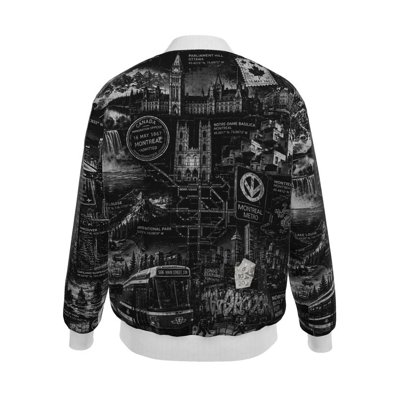 'THE GREAT WHITE' Mens Reversible Silk Bomber Jacket