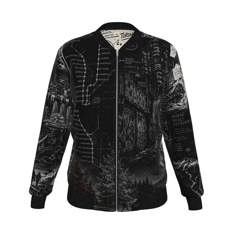 'THE GREAT WHITE' Women's Reversible Silk Bomber Jacket