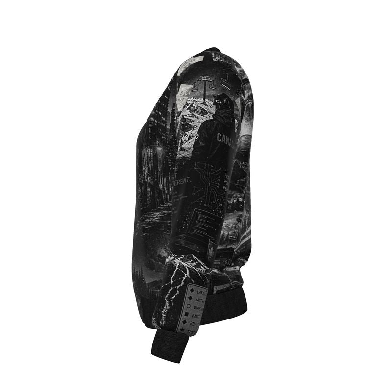 'THE GREAT WHITE' Women's Reversible Silk Bomber Jacket