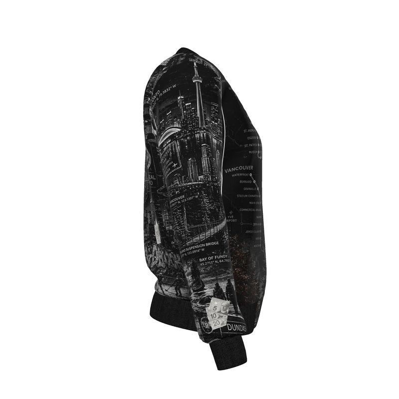 'THE GREAT WHITE' Women's Reversible Silk Bomber Jacket