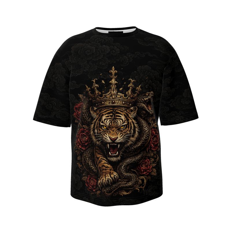 "PRIMAL CROWN" (by DVND Luxe) Mens Premium Oversized T-Shirt