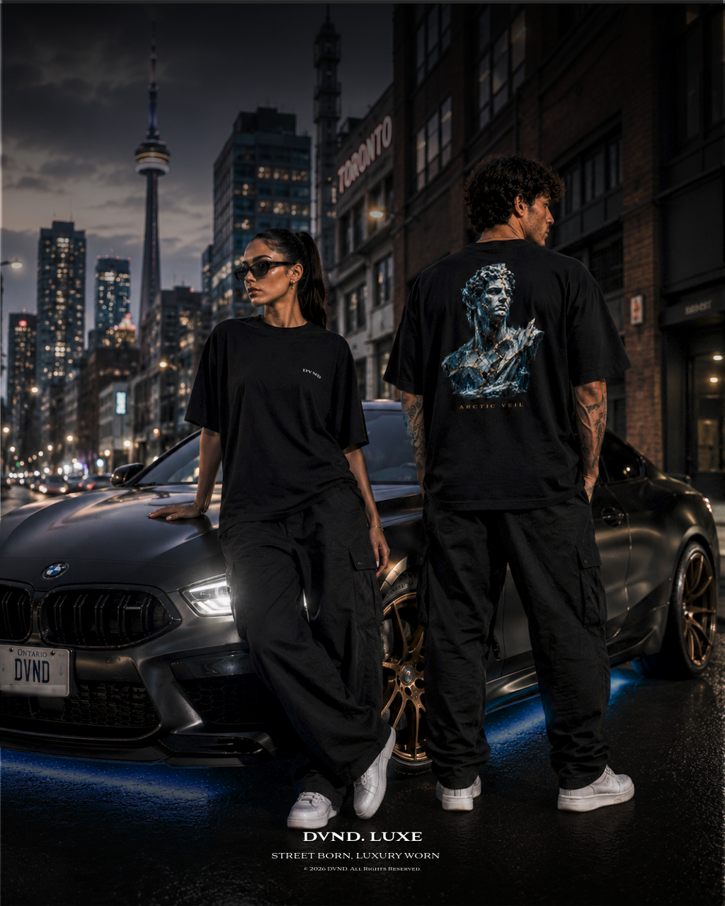 "ARCTIC VEIL" (by DVND Luxe) Unisex organic oversized high neck t-shirt