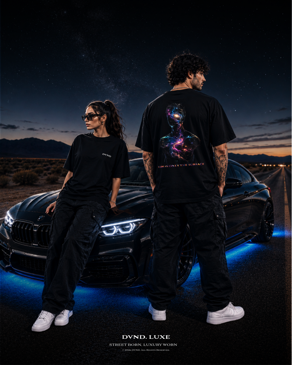 "Universe" (by DVND) Unisex premium oversized high neck t-shirt