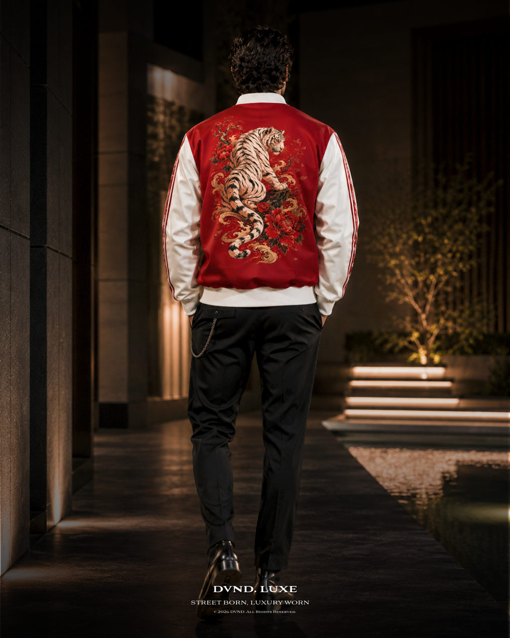 "Crimson Tigers" ( by DVND Luxe) Mens premium Bomber Jacket